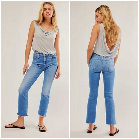 💕MOTHER💕 The Insider Crop Step Fray Jeans ~ Out Of The Blue 29 NWOT - Picture 6 of 16